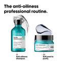 L’Oréal Professionnel Scalp Advanced Anti-Oiliness Shampoo for Oily Scalp, Less scalp sebum, 3% AHA (300ml)