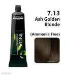 L'Oreal Inoa hair color tube with shade 7.13 Ash Golden Blonde on a white background