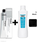 L'oreal Professionnel Paris Majirel Hair Color - 1 (Black) (60ml) + Oxydant Creme 20 Vol. 6% Developer (495ml)