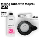 Loreal Professionnel Paris Majirel Hair Color - 1 (Black) (60ml) + Oxydant Creme 20 Vol. 6% Developer (495ml)
