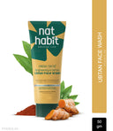 Nat Habit Brightening Ubtan Face Wash, Tikta for Dull Skin, Anti Aging with Wild Turmeric, All Skin 50gm