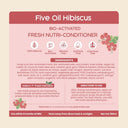 Nat Habit Five Oil Hibiscus Conditioner For Hair Fall Control, 72 Hrs Frizz Control With Fenugreek