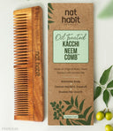 Nat Habit Oil Treated Kacchi Neem Ayurvedic Wooden Comb - Dual Tooth for Detangling & Frizz Control (1 Pcs)