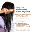 Nat Habit Oil Treated Kacchi Neem Handmade Wooden Comb - Wide Tooth for Post Shampoo Detangling (1pcs)