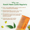Nat Habit Oil Treated Kacchi Neem Handmade Wooden Comb - Wide Tooth for Post Shampoo Detangling (1pcs)