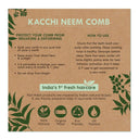Nat Habit Oil Treated Kacchi Neem Handmade Wooden Comb - Wide Tooth for Post Shampoo Detangling (1pcs)