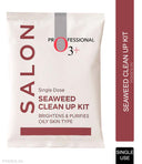 O3+ Professional Salon Seaweed Cleanup Facial Kit, Brightens & Purifies for Oily Skin (Single Kit)