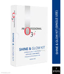 O3+ Shine & Glow Facial Kit for Instant Glowing Skin | Unisex Facial Kit for All Skin Types (37gm+9ml)