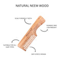 OROSSENTIALS Oil Treated Kacchi Neem Handmade Wooden Handle Wide Teeth Comb (ORO-006)