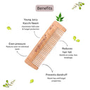 OROSSENTIALS Oil Treated Kacchi Neem Handmade Wooden Pocket Comb (ORO-007)