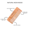 OROSSENTIALS Oil Treated Kacchi Neem Handmade Wooden Detangle Comb For Gentle Detangling (ORO-009)