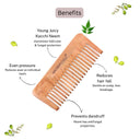 OROSSENTIALS Oil Treated Kacchi Neem Handmade Wooden Detangle Comb For Gentle Detangling (ORO-009)