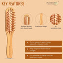 OROSSENTIALS Bamboo Bristle Wooden Long Handle Hair Brush For Women (ORO-048)