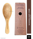 OROSSENTIALS Bamboo Bristles Small Oval Shape Wooden Hair Brush For Women (ORO-014)