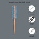 OROSSENTIALS Blue Nylon Bristles Round Hair Brush (ORO-054)