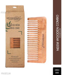 OROSSENTIALS Oil Treated Kacchi Neem Handmade Wooden Detangle Comb For Gentle Detangling (ORO-009)