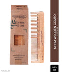 OROSSENTIALS Oil Treated Kacchi Neem Handmade Wooden Two In One Straight Comb (ORO-008)