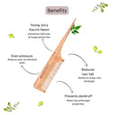 OROSSENTIALS Oil Treated Kacchi Neem Wooden Comb Long Tail Comb (ORO-004)