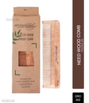 OROSSENTIALS Oil Treated Kacchi Neem Wooden Comb Single Teeth For Gentle Detangling (ORO-002)