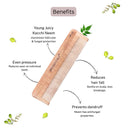 OROSSENTIALS Oil Treated Kacchi Neem Wooden Comb Single Teeth For Gentle Detangling (ORO-002)