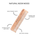 OROSSENTIALS Oil Treated Kacchi Neem Wooden Comb Single Teeth For Gentle Detangling (ORO-002)