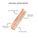 OROSSENTIALS Oil Treated Kacchi Neem Wooden Comb Two In Curved Comb (ORO-003)