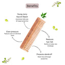 OROSSENTIALS Oil Treated Kacchi Neem Wooden Comb Wide Teeth For Gentle Detangling (ORO-001)