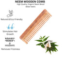 OROSSENTIALS Oil Treated Kacchi Neem Wooden Comb Wide Teeth For Gentle Detangling (ORO-001)