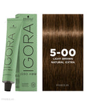 Schwarzkopf Professional Igora Zero AMM Ammonia-Free Color Cream (5-00 Light Brown Natural Extra) (60ml)