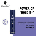 Schwarzkopf TAFT Ultimate Hair Spray For Hair With Crystal Shine Hold 5+, Lasts For 72 Hours (250ml)