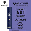 Schwarzkopf TAFT Ultimate Hair Spray For Hair With Crystal Shine Hold 5+, Lasts For 72 Hours (250ml)