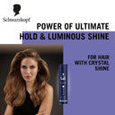 Schwarzkopf TAFT Ultimate Hair Spray For Hair With Crystal Shine Hold 5+, Lasts For 72 Hours (250ml)