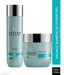 System Professionals Balance Shampoo - B1 (250ml) & Mask - B3 (200ml) Combo