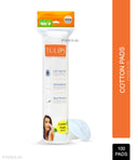 Tulips 100 Round Facial Cotton Pads For Applying & Removing Makeup - Sensitive Skin (100pcs)
