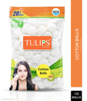 Tulips White Cotton Ball 120 Pcs For Face Cleaning & Nail Paint Remover (120pcs)