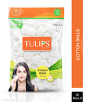 Tulips White Cotton Ball 50 Pcs For Face Cleaning & Nail Paint Remover (50pcs)