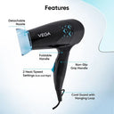 VEGA Glow Glam 1000 Watts Hair Dryer (VHDH-26) BLACK