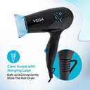 VEGA Glow Glam 1000 Watts Hair Dryer (VHDH-26) BLACK