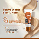 Venusia Sun Tint SPF 115, Highest SPF, Matte-finish, Brightening and Lightweight (50gm)