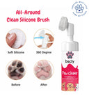 Bscly Paw Cleaner – 120ml Waterless Foot Scrubber Foam with Strawberry & Calendula, Natural, Moisturizing & Gentle for Dogs & Cats