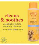 Burt’s Bees Tearless 2-in-1 Shampoo & Conditioner – 16 oz/473 ml | All-Natural Buttermilk & Linseed Oil Formula, Gentle & pH-Balanced for Puppies and Dogs