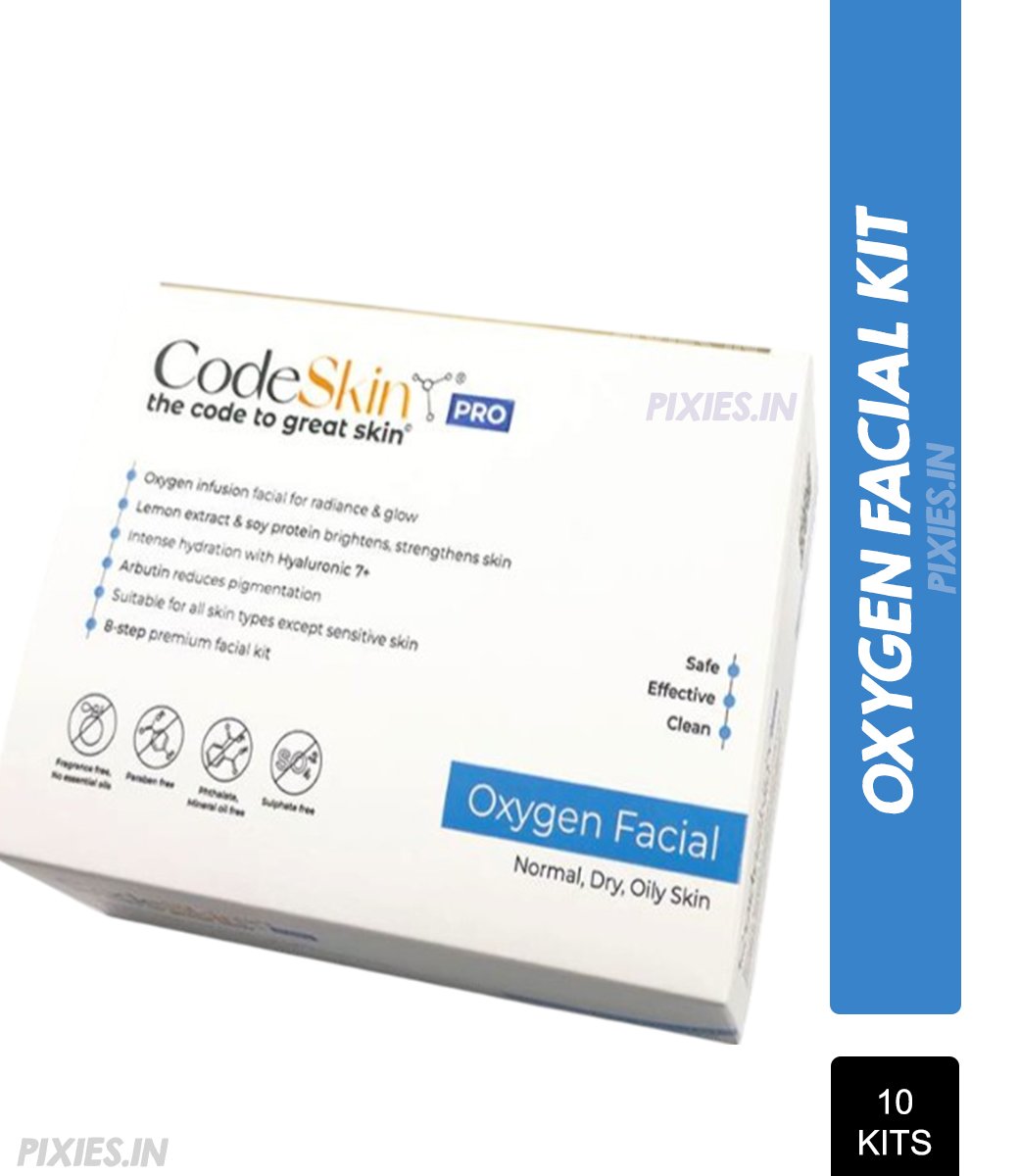 Buy CodeSkin Pro Oxygen Facial Kit - Normal, Dry, Oily Skin (Pack of 10 ...