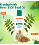 Himalaya Erina Coat Cleanser for Dogs & Cats – Anti-Dandruff Shampoo with Neem & Eucalyptus, Reduces Hairfall, Relieves Itchiness, Promotes Healthy Skin, 200 ml