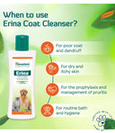 Himalaya Erina Coat Cleanser for Dogs & Cats – Anti-Dandruff Shampoo with Neem & Eucalyptus, Reduces Hairfall, Relieves Itchiness, Promotes Healthy Skin, 200 ml