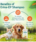 Himalaya Erina-EP Shampoo for Dogs & Cats – Anti-Tick & Flea Care with Neem & Eucalyptus, Soothes Itchy Skin & Supports Skin Health, 200 ml