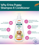Himalaya Erina Puppy Shampoo & Conditioner – 200 ml | No-Tear, pH-Balanced Gentle Foam for Puppies, Conditions & Soothes Sensitive Skin