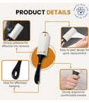 Foodie Puppies Hair Remover Lint Roller – 60 Layers Sticky Sheets, Ergonomic Plastic Handle, Strong Adhesive for Pet Hair & Dust Removal