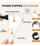Foodie Puppies Hair Remover Lint Roller – 60 Layers Sticky Sheets, Ergonomic Plastic Handle, Strong Adhesive for Pet Hair & Dust Removal