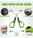 Foodie Puppies Cat Nail Scissors – Stainless Steel Blades, Anti-Slip Ergonomic Handle with Safety Guard, Precision Trimmer for Cats & Small Pets