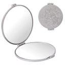 GUBB USA Dual Pocket Mirror for Women Magnifying for Makeup 5X- Silver (1Pcs)